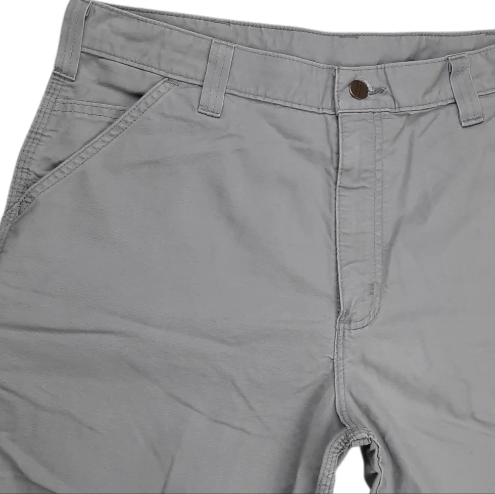 Carhartt Original Fit 100% Cotton Canvas Gray Work Utility Shorts SZ 36